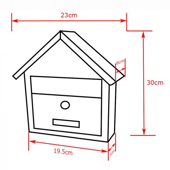 Briefkasten Amin Weiß mit Spitzdach 
