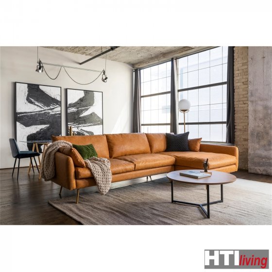 Ecksofa Antonius Kunstleder Braun rechts