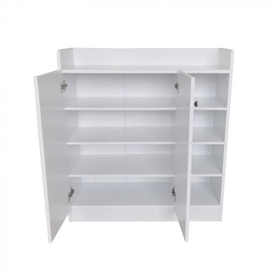 Sideboard mit 8 Regalfächern Weiß 