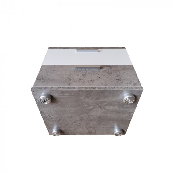 Nachtschrank 2er Set Beton Weiß Nina