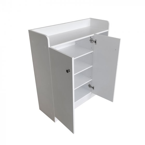 Sideboard mit 8 Regalfächern Weiß