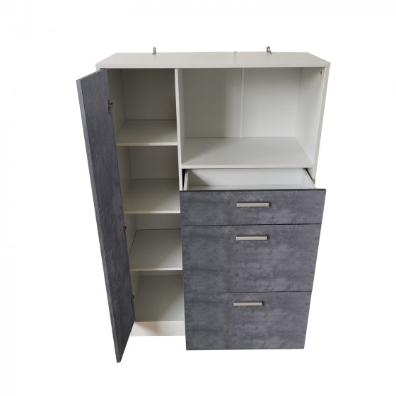 Küchenschrank Weiß-Beton Blanca L