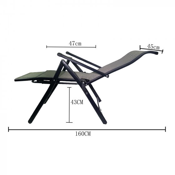 Bequemer Klappbarer Relaxstuhl mit Liegefunktion Grau 