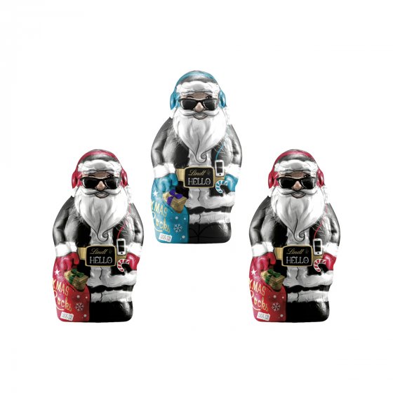 Lindt Hello Xmas Rocks Weihnachtsmann Hohlfigur 140g 3er Pack 