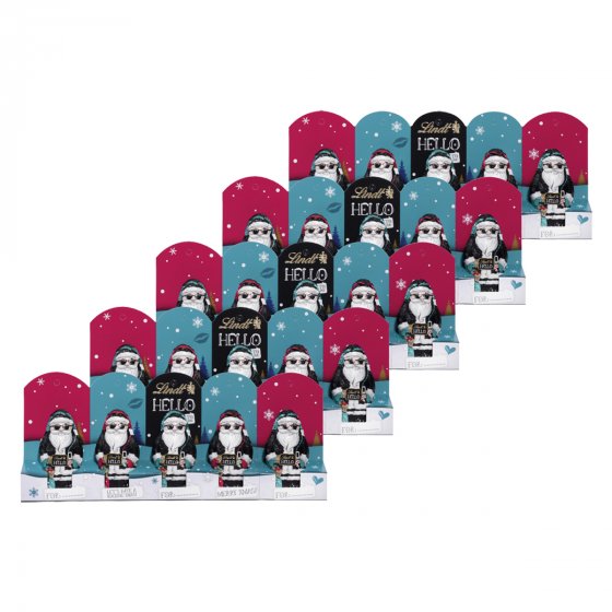 Lindt Hello Xmas Mini Santa aus Vollmilchschokolade 50g 5er Pack 