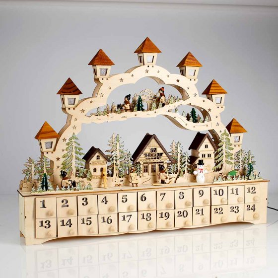 Großer Adventskalender-Schwibbogen