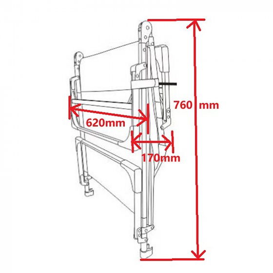 Gästebett 65 x 190 Egon klappbares Einzelbett 