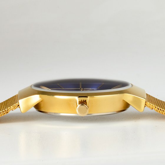 Solar-Armbanduhr „Gold  &  Blue“ 