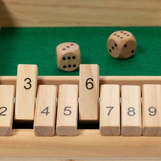 Klappenspiel für Vier aus Holz 