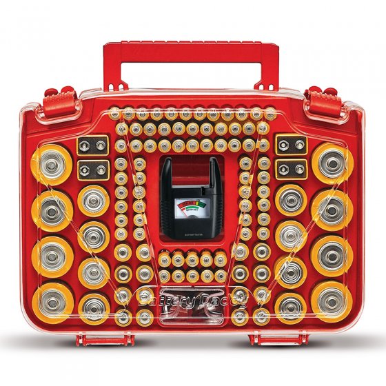 XXL-Batterieaufbewahrungsbox mit Tester 