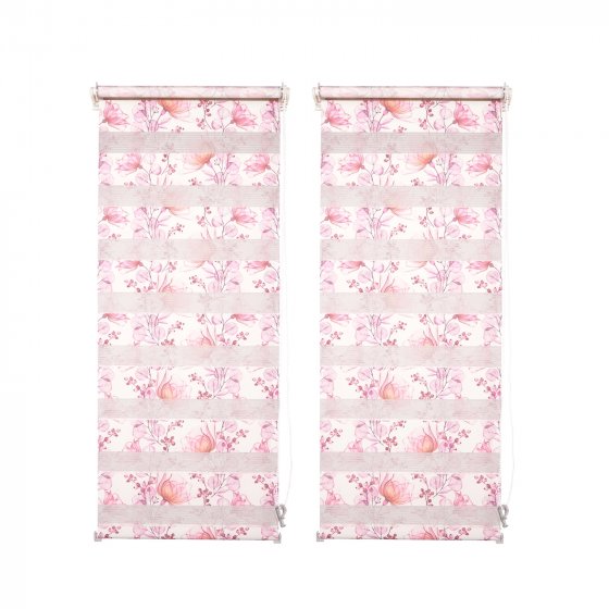 Doppelrollo 100 x 150 Marisol Blumen 2er-Set