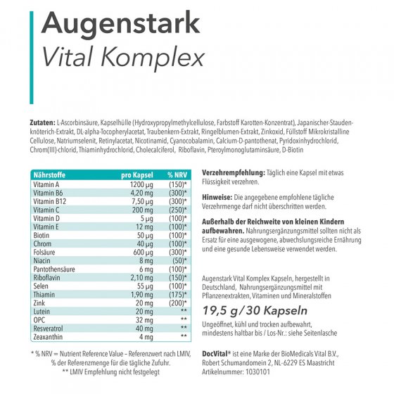 Augenstark Vital Komplex 1 Monat