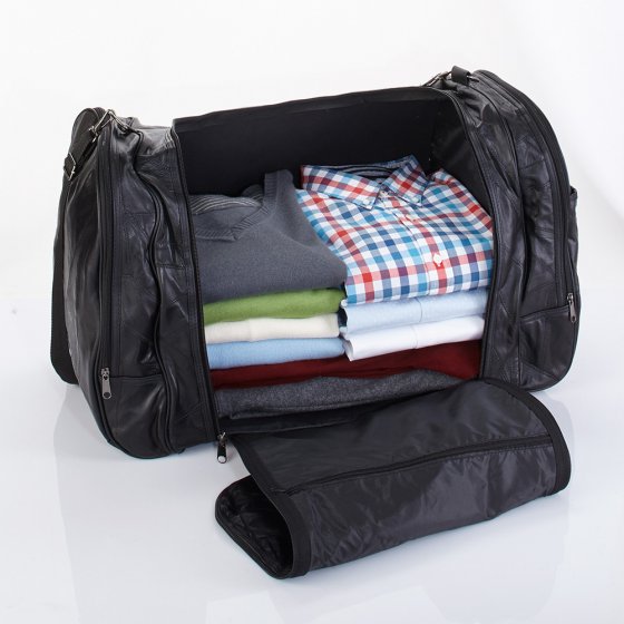 Echtleder-Reisetasche mit seitlicher Öffnung 