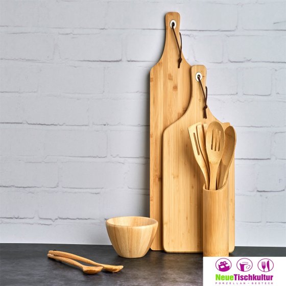 Küchenutensilienhalter-Set, 7-teilig Bambus 