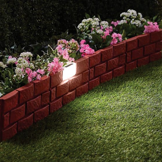 Beeteinfassung Nessa Solar Steinmauer 4-teilig Terracotta