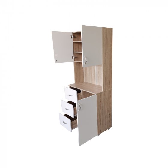 Küchenschrank Weiß/Sonoma Blanca