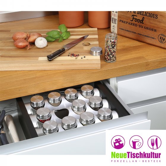 Gewürzständer mit 12 Gläsern Edelstahl 