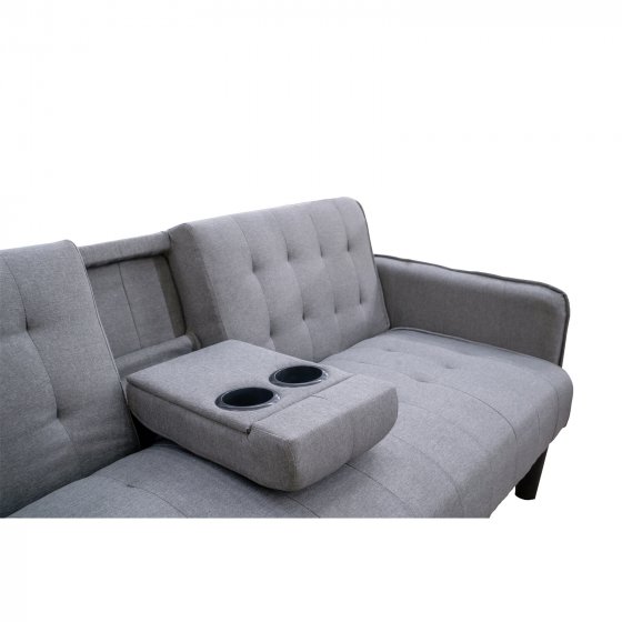 Sofa mit Schlaffunktion und Getränkehalter 