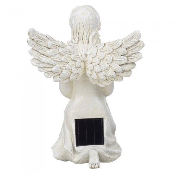 Solarengel mit leuchtendem Kreuz 