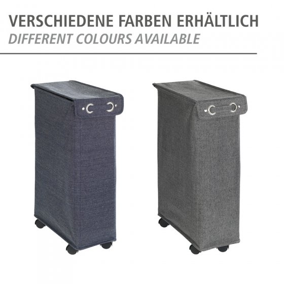 Wäschesammler Mod. Corno Prime Schwarz/Weiß, Wäschekorb, 43 l, mit Deckel 