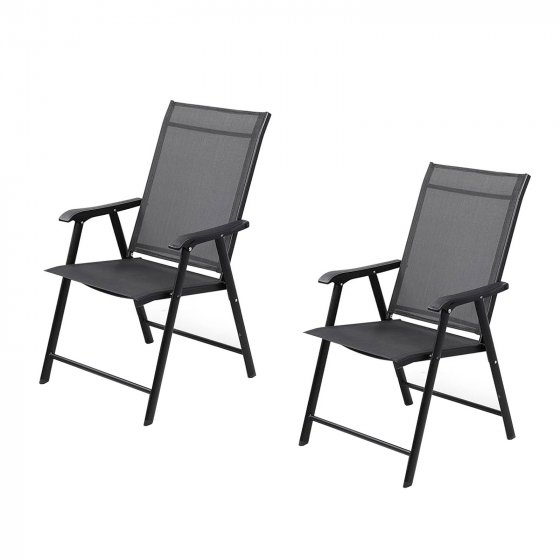 2er Set moderner Gartenstühle mit 5-fach verstellbarer Rückenlehne 