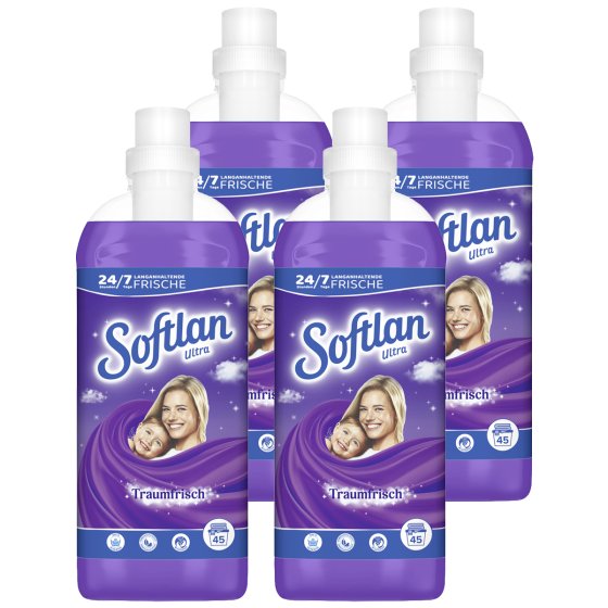 Softlan Ultra Traumfrisch feiner Duft für 45 Waschladungen 1L 4er Pack 