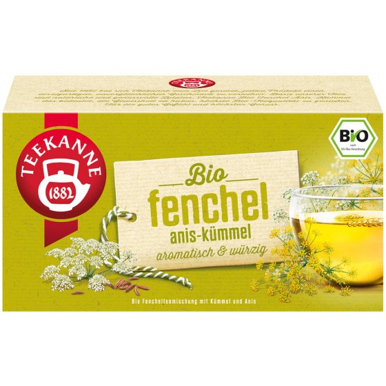 Teekanne Bio Fenchel Anis Kümmel Kräutertee aromatisch würzig 45g 