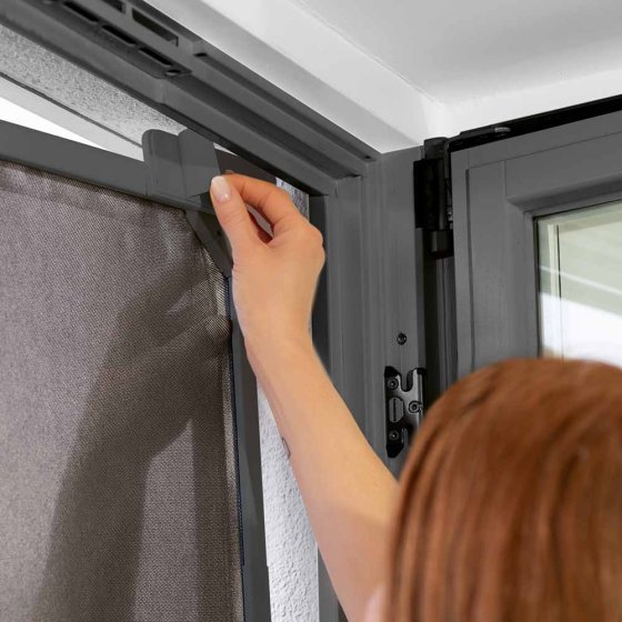Teleskop-Insektenschutzgitter für Balkon- und Terrassentüren, anthrazit 