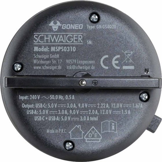 USB-Adapter für Stromschienensystem, schwarz 