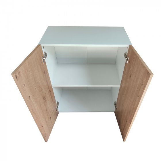 Kommode mit 2 Regalfächern Nina Weiß-Artisaneiche 