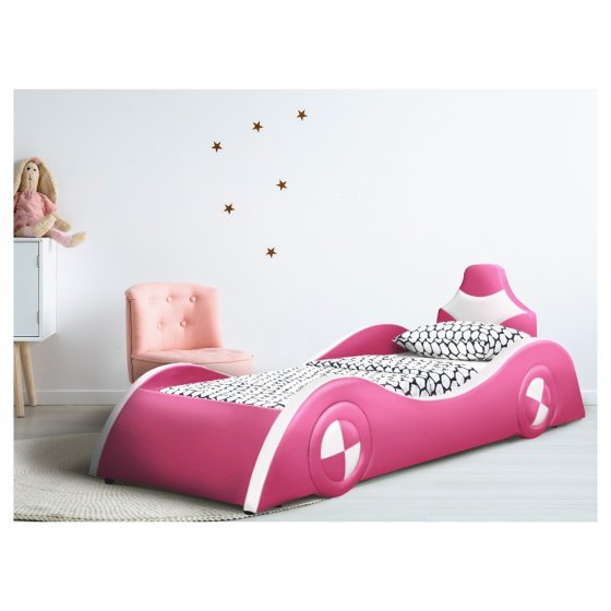 Autobett Pink/Weiß