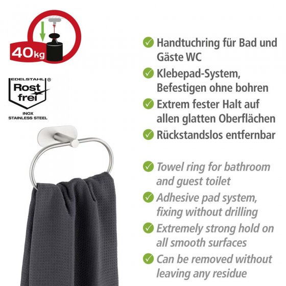 Wenko Turbo-Loc® Handtuchring Chrom 
