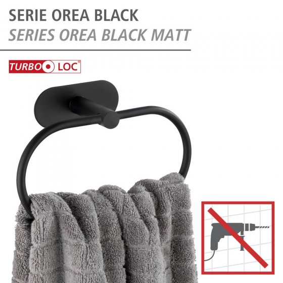 Wenko Turbo-Loc® Handtuchring Schwarz 