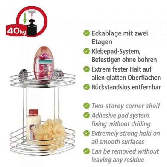 Wenko Turbo-Loc® Eckregal 2 Ablagekörbe