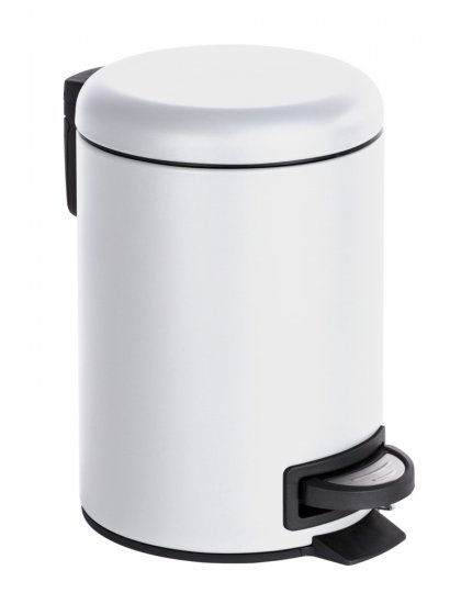 Kosmetik Treteimer Mod. Leman Weiß 3 L, 2er Set, Kosmetikeimer, Mülleimer