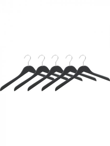 Kleiderbügel Mod. Paris Schwarz 5er Set, Garderobenbügel in schlanker Form