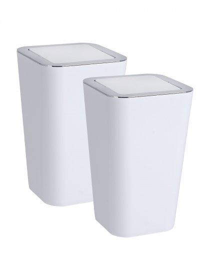 Schwingdeckeleimer Mod. Candy White 2er Set, je 6 Liter 