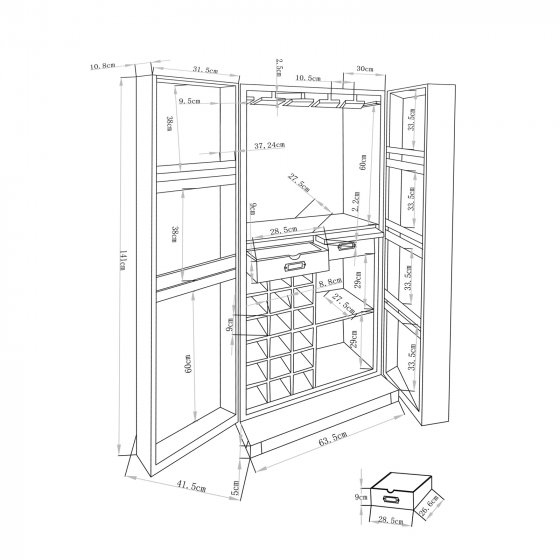 Weinregal Imelda für 18 Flaschen 