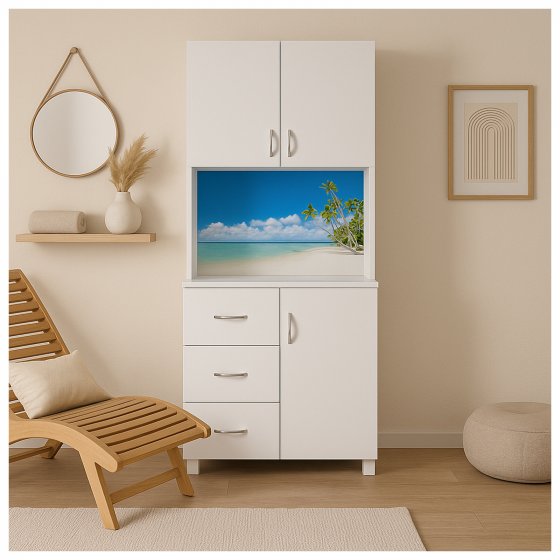 Badschrank Blanca Wellness Motiv Palmen 