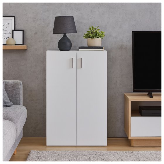 Kommode mit 3 Regalfächern Nina Weiß