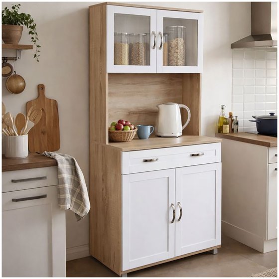 Küchenbuffet Sonoma/Weiß Blanca 