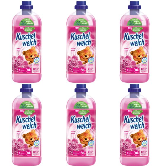 Kuschelweich Weichspüler Pink Kiss ergibt 38 Waschladungen 1L 6er Pack 