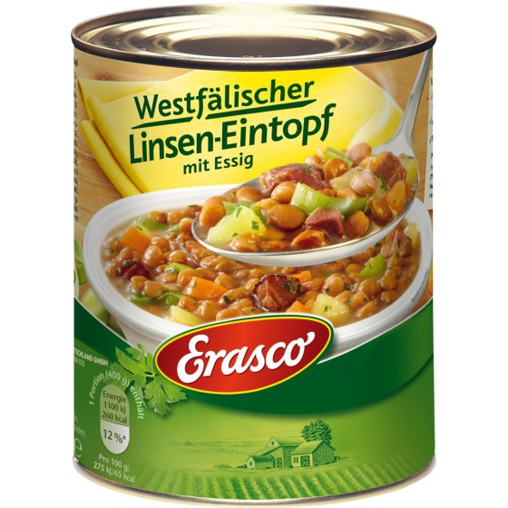 Erasco Westfälischer Linsen Eintopf mit Essig verfeinert 800g 3er Pack 