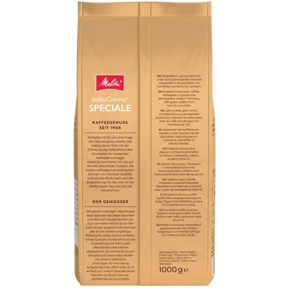 Melitta Bella Crema Cafe Speciale sanfte Röstung mildes Aroma 1000g 