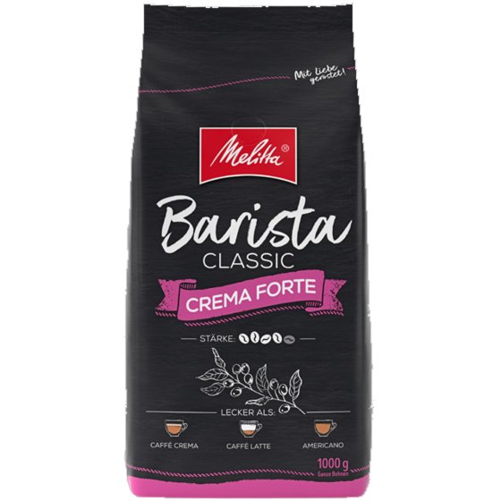 Melitta Barista Crema Forte vollmundiger Kaffee ganze Bohnen 1000g 