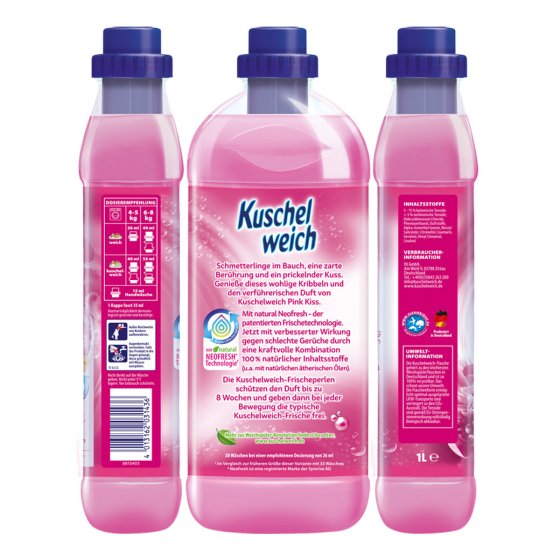 Kuschelweich Weichspüler Pink Kiss ergibt 38 Waschladungen 1000ml 