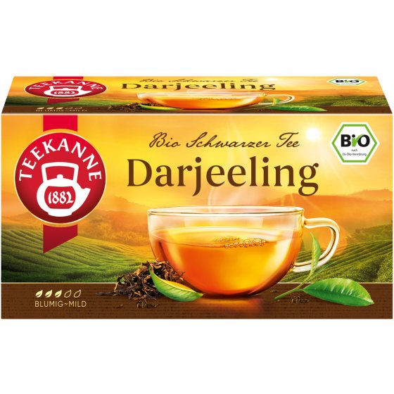 Teekanne Bio Darjeeling Schwarzer Tee blumig mild im Geschmack 35g 