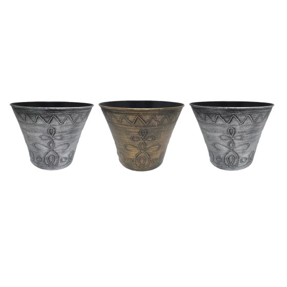 Blumentopf Nessa Ornamente Gold Silber 3er-Set 