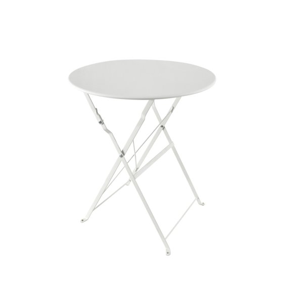 Bistro Sitzgruppe Metall creme klappbar Tisch mit 2 Stühlen Balkon Set 