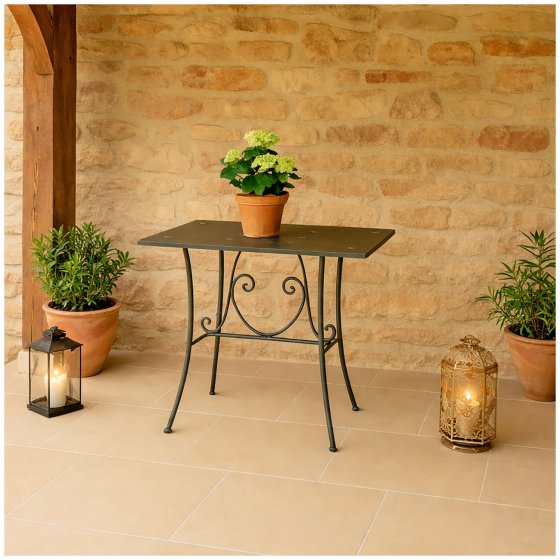 Gartentisch Metalltisch Rostoptik Rechteckig dekorativ Vintage 